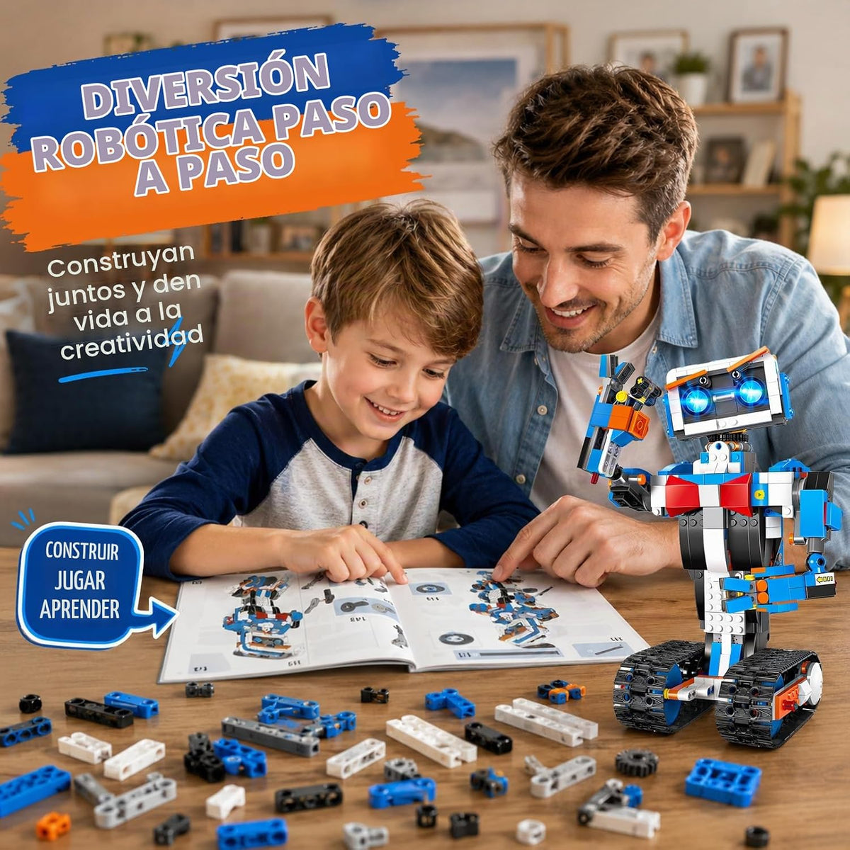Kit de construcción de robot STEM para niños de 8 a 12 años, aplicación y