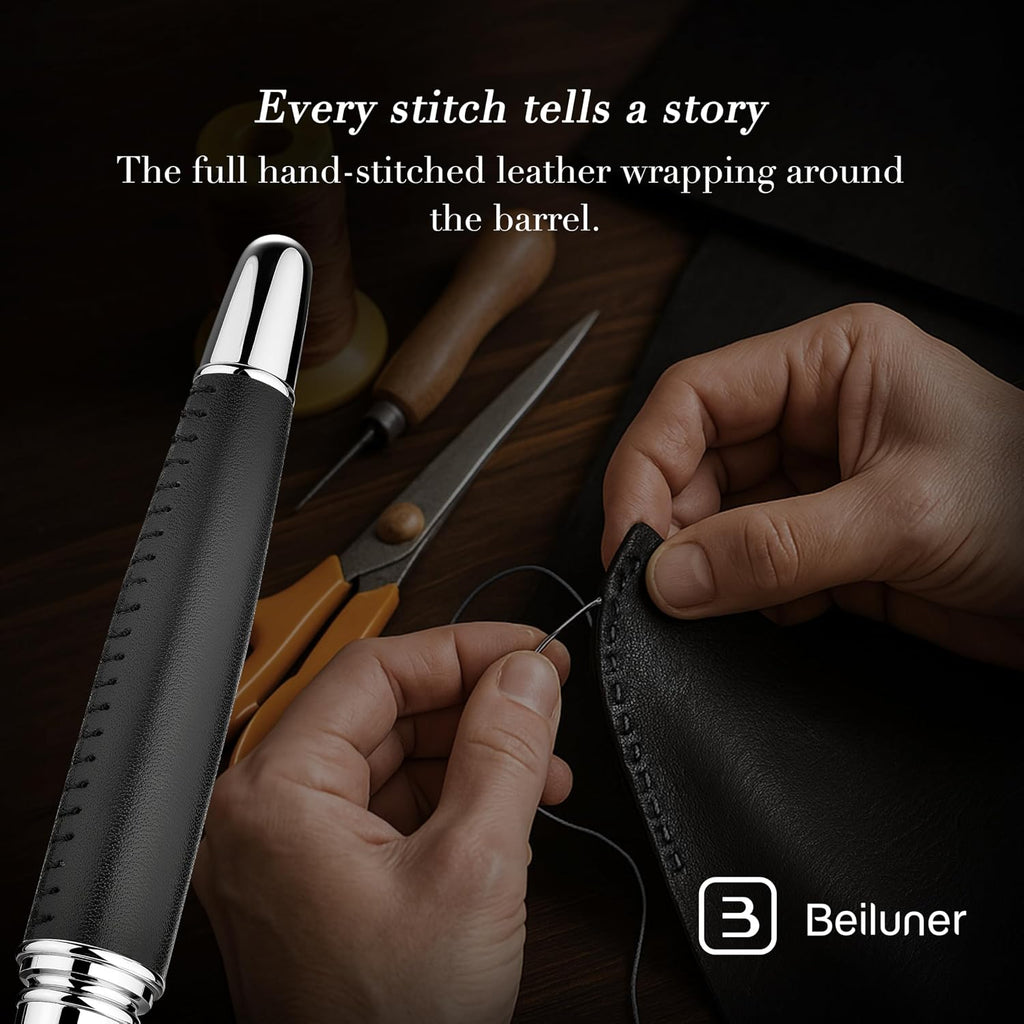 BEILUNER Exquisito bolígrafo de cuero, aspecto elegante, lujoso