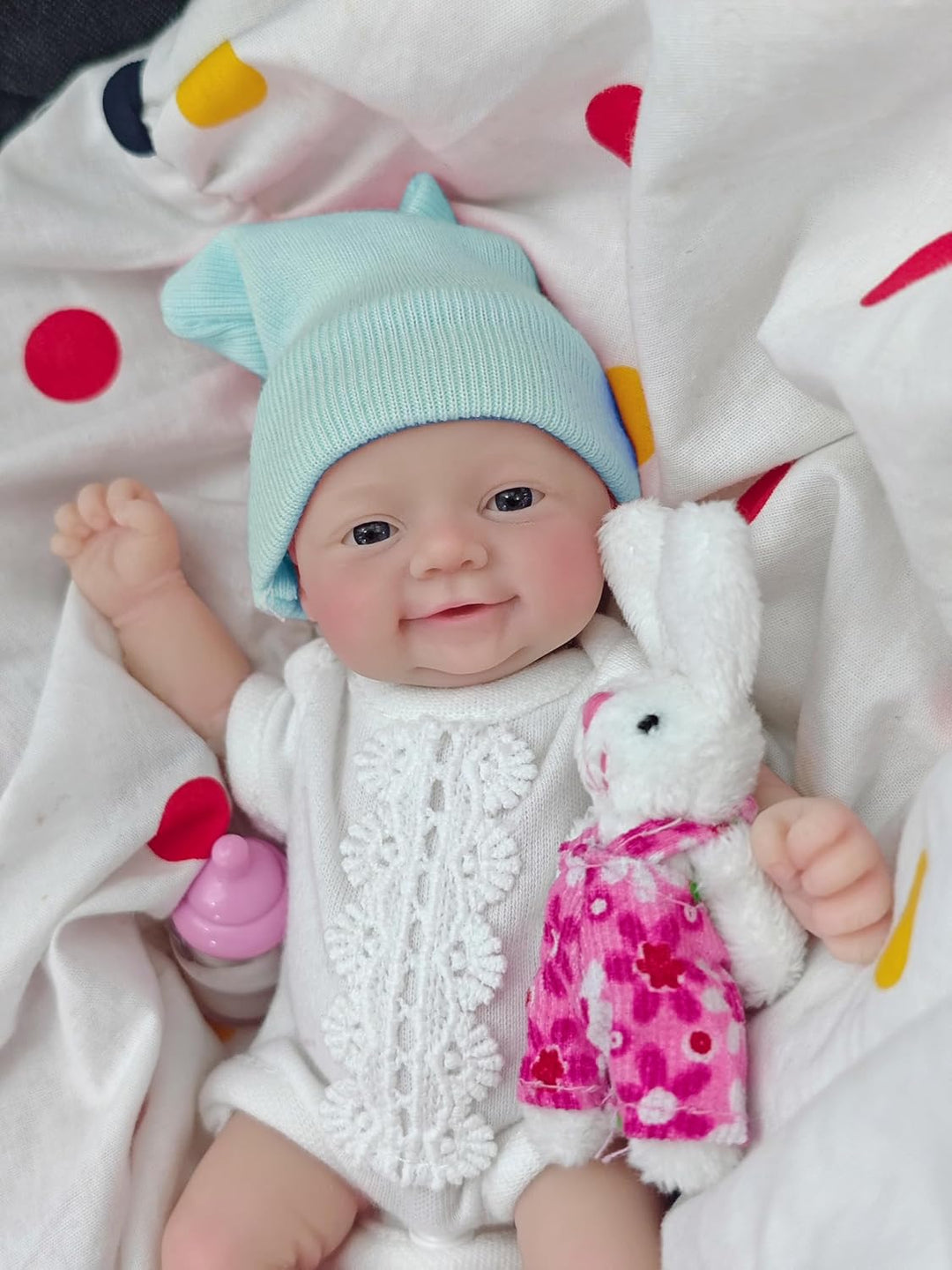 MYREBABY Muñeca Reborn de bebé de 7 pulgadas, muñeca de silicona Le...