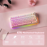 RedThunder K75 Teclado mecánico inalámbrico para juegos, 75% teclad...