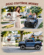 First Ride On Juguetes de paseo de 24 V para niños grandes, RAM 1500 RHO de 2 plazas con control remoto, camión alimentado por batería con suspensión de 4 ruedas, automóvil para niños pequeños con
