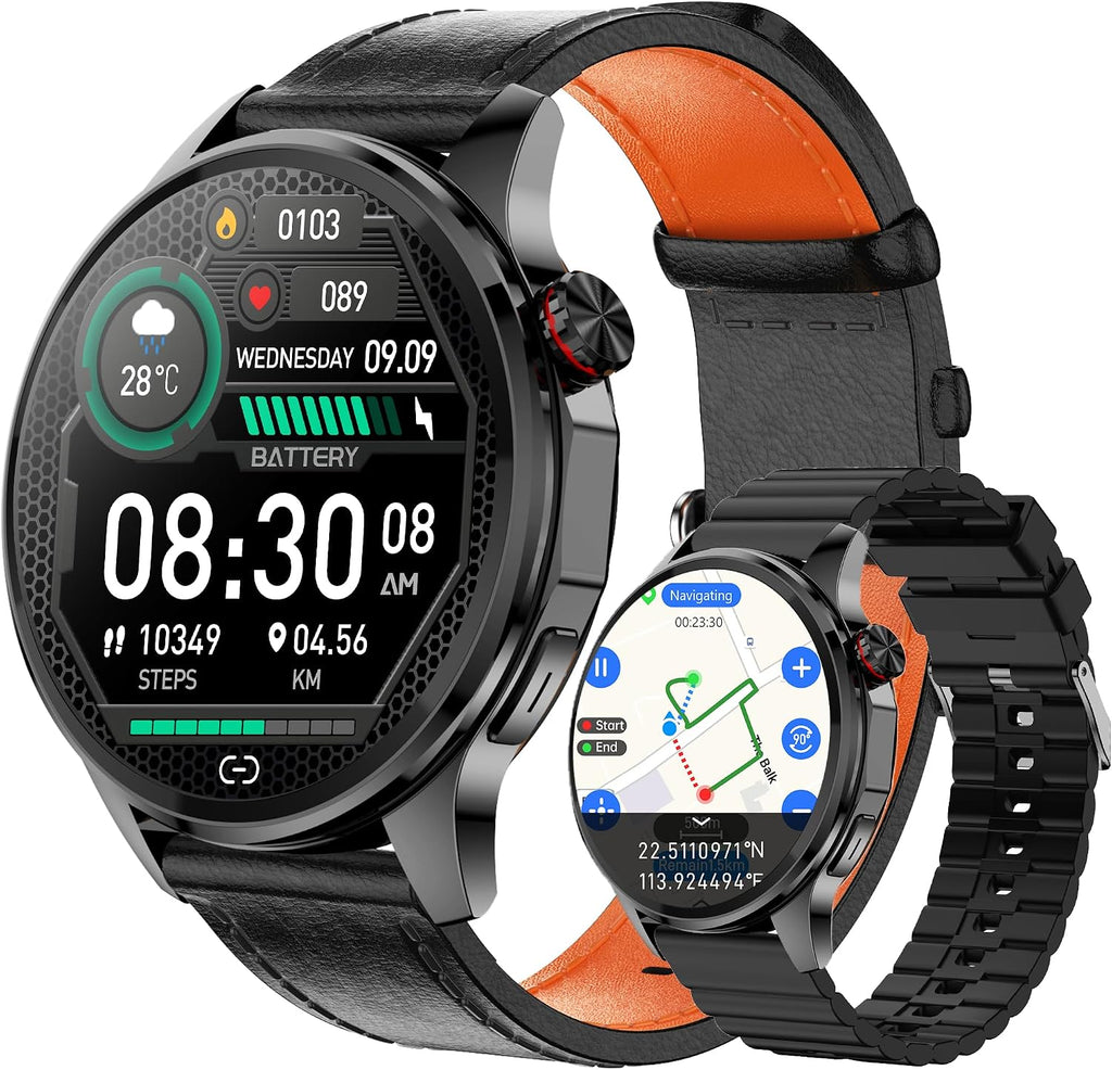 Reloj Inteligente para Hombres con Mapas GPS, AI Smartwatch de 1.46", Llamadas BT/Respuesta de Texto