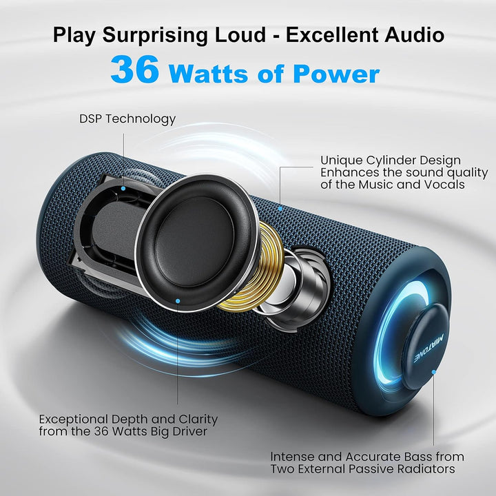MIATONE Altavoces Bluetooth 36W TWS Altavoz portátil con sonido est...