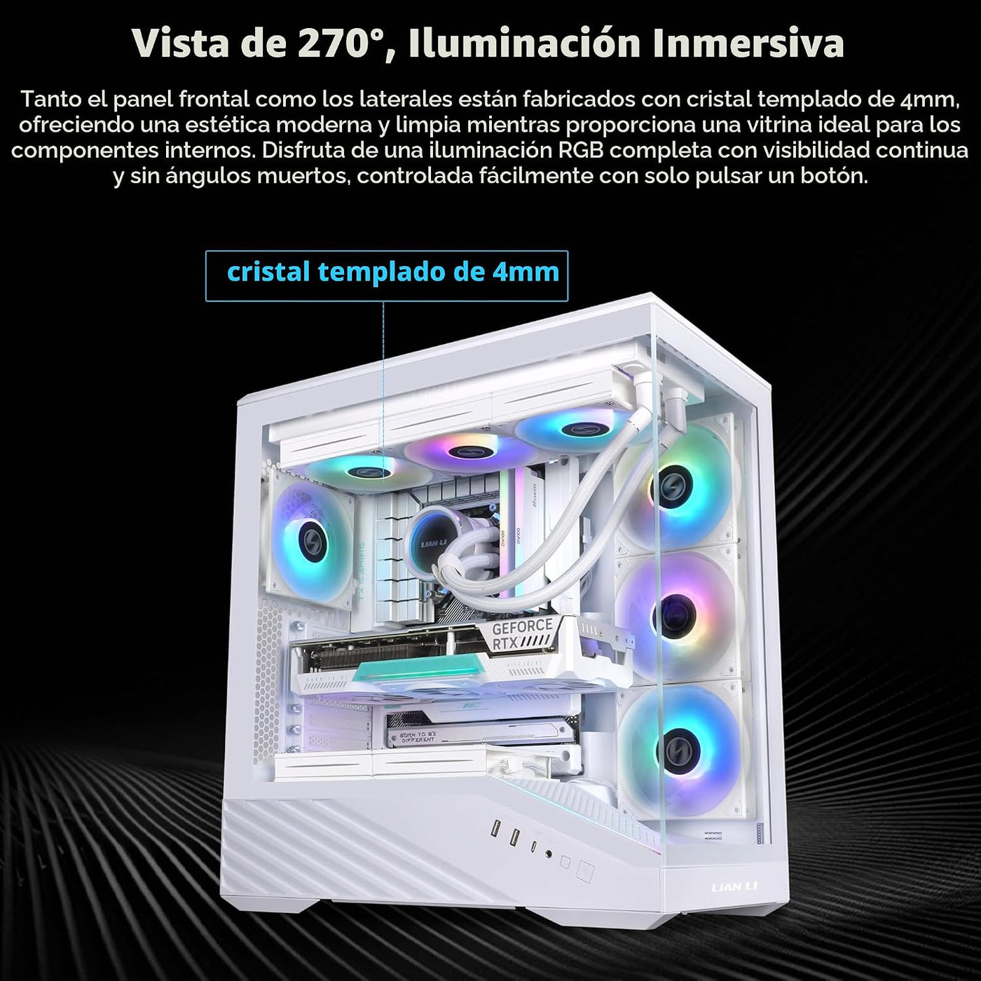 Lian Li V100 ATX - Gabinete para PC semitorre, tira LED RGB, diseño...