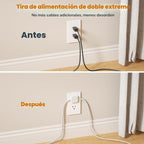 TESSAN Regleta de alimentación de enchufe plano de doble extremo, cable de