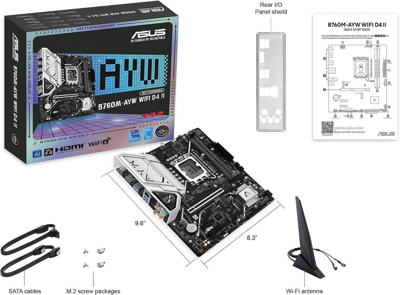 ASUS B760M-AYW WiFi D4 II Intel® B760 (LGA 1700) microATX mATX plac...