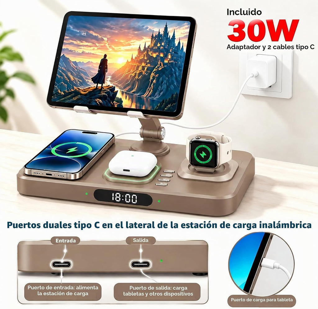 Estación de carga inalámbrica para dispositivos Apple, solo para carga de