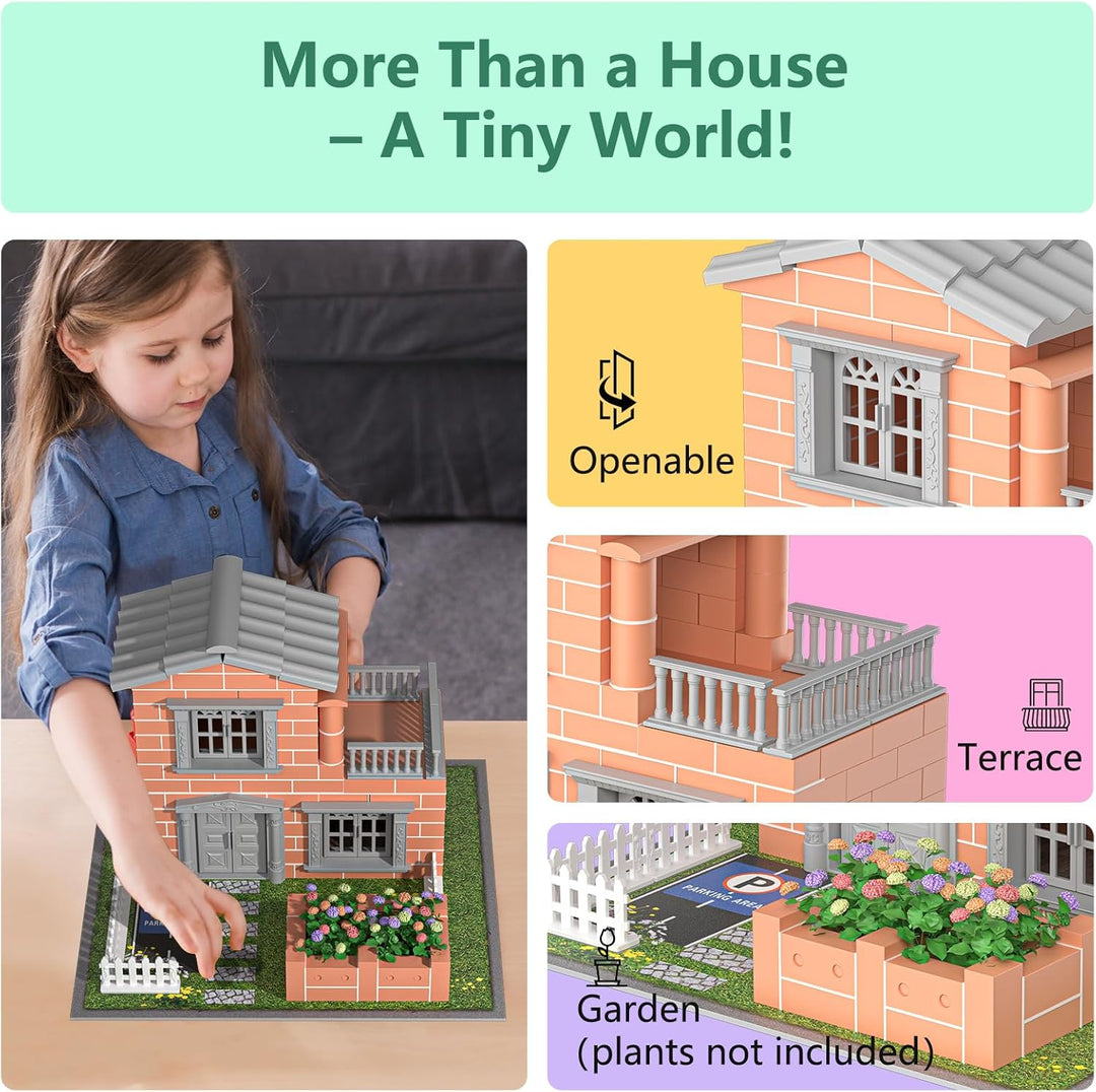 Mini kit de construcción de casa para niños de 8 años en