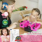 Kit de maquillaje para niñas – 52 piezas de maquillaje seguro y lavable para niños, kit de maquillaje real para niñas, kit de maquillaje para niñas con estuche de cosméticos, juguetes para niñas de 4