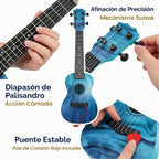 Ukelele de guitarra infantil para 3-5, 21 pulgadas, 6 cuerdas, azul