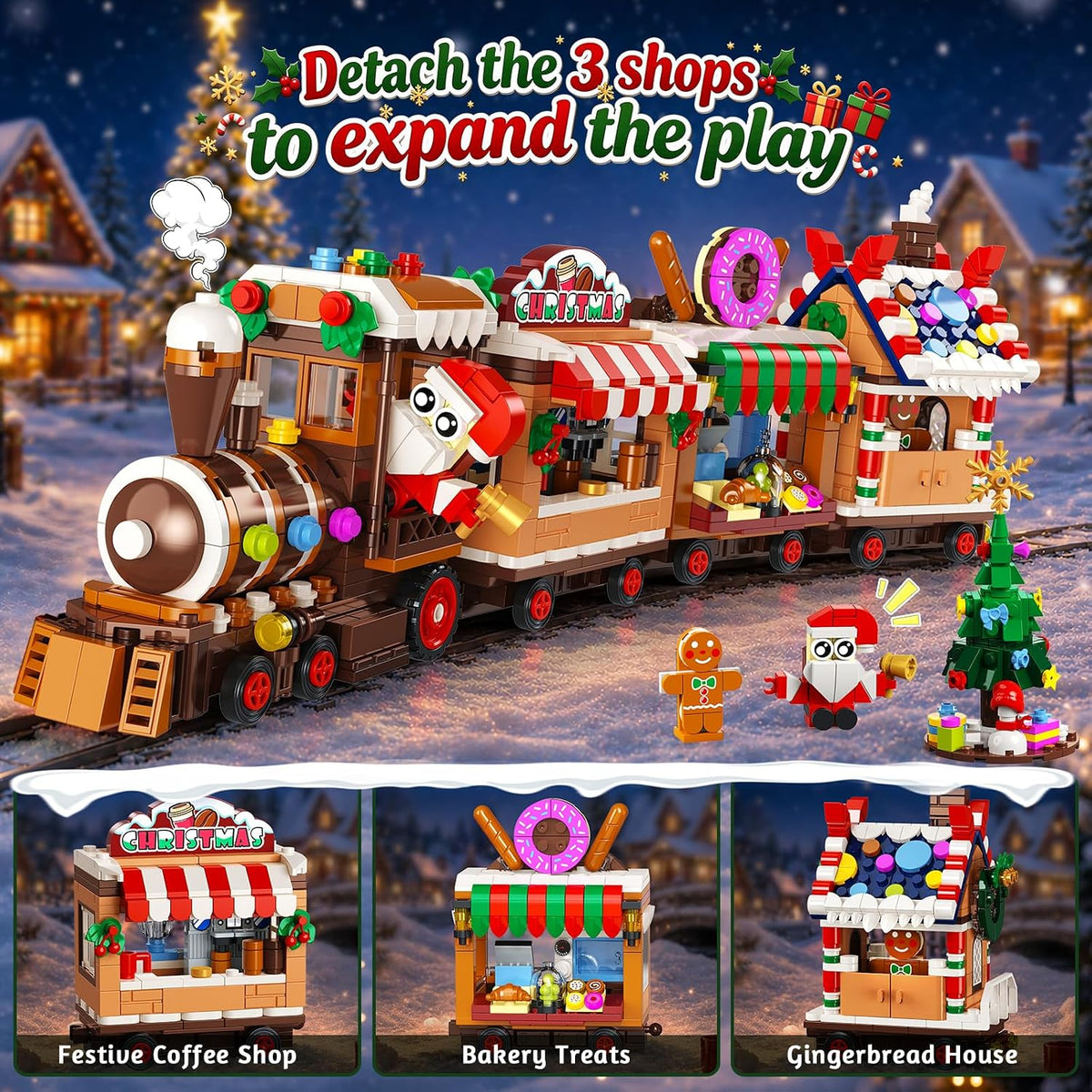 HOGOKIDS Calendario de Adviento 2026 Juguete de construcción de tren de pan
