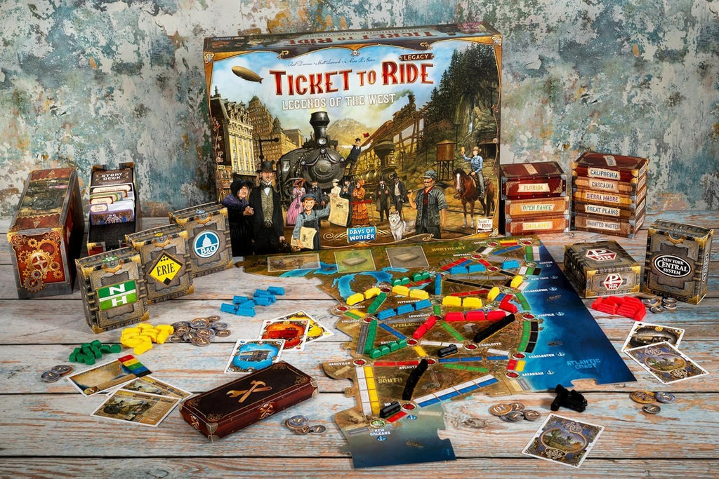 Asmodee Ticket to Ride Legacy: Legends of The West Juego de mesa - ¡La aventura de tren definitiva! Juego de estrategia, juego familiar para niños y adultos, a partir de 10 años, 2-5 jugadores, tiempo