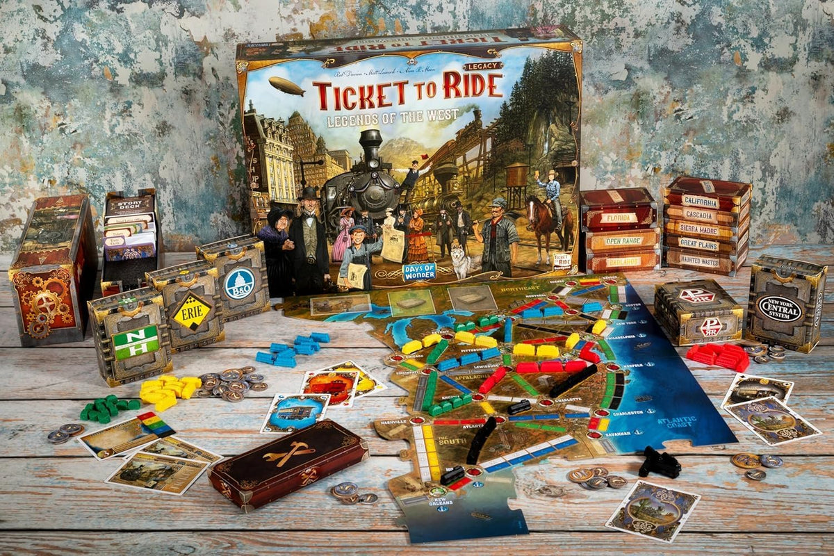 Asmodee Ticket to Ride Legacy: Legends of The West Juego de mesa - ¡La aventura de tren definitiva! Juego de estrategia, juego familiar para niños y adultos, a partir de 10 años, 2-5 jugadores, tiempo