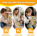 Tablero de actividades con interruptores de luz LED, juguetes Montessori para niños pequeños de 1 a 3 años, tablero de actividades sensoriales de madera, juguete de aprendizaje de viaje para niños y
