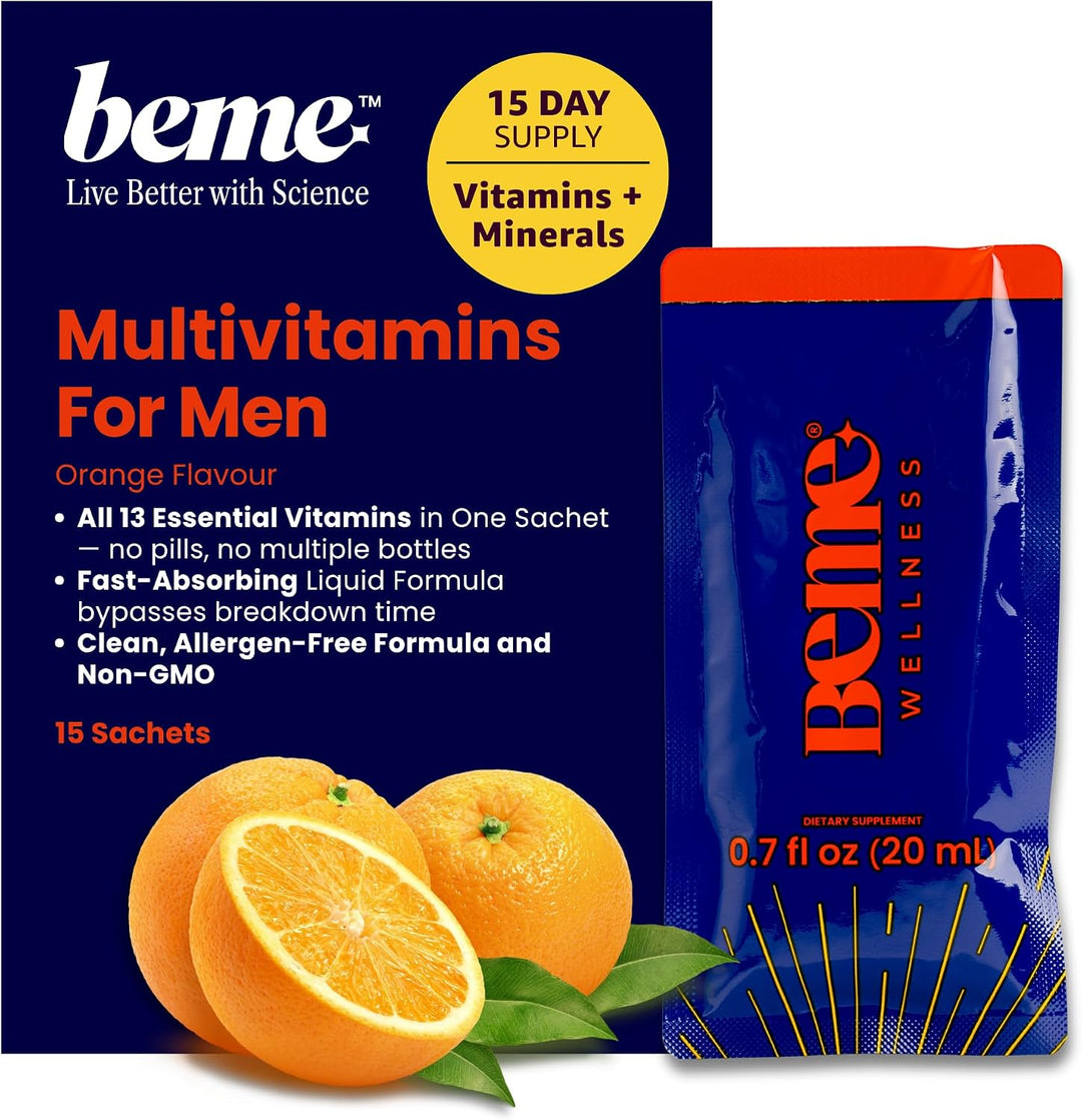 BeMe Multivitaminas líquidas para hombres, sistema avanzado de sumi...