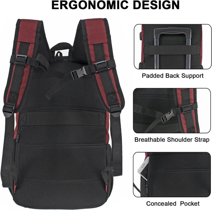 Mochila para computadora portátil WOLT con puerto de carga USB, par...