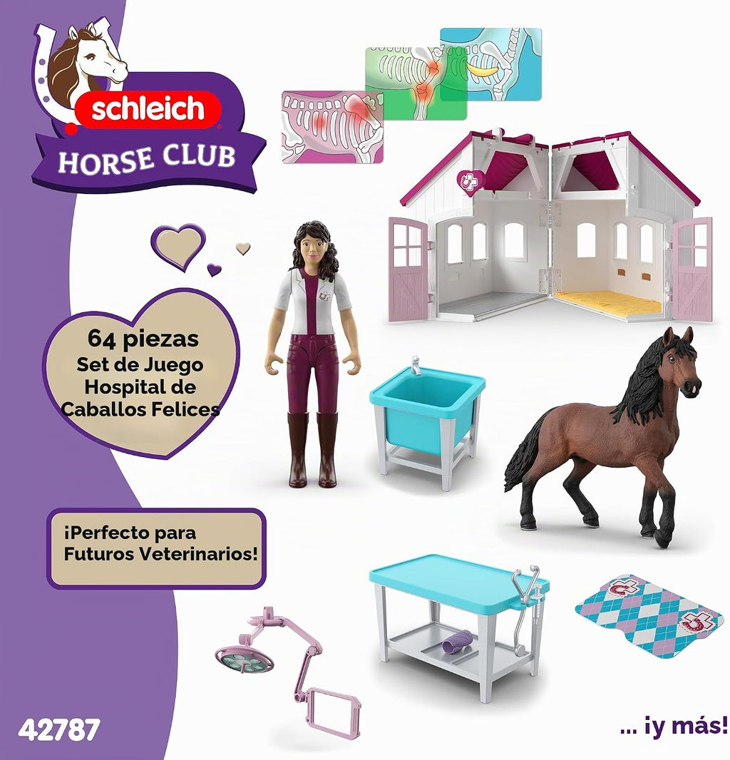 Schleich Horse Club - Juego de 64 piezas de Happy Horse Hospital - Niños 5+