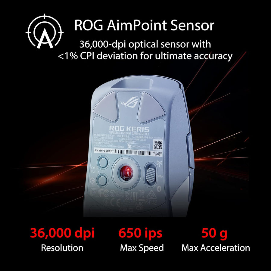 ASUS ROG Keris Mouse Gaming Inalámbrico Aimpoint \u2013 Ergonómico...