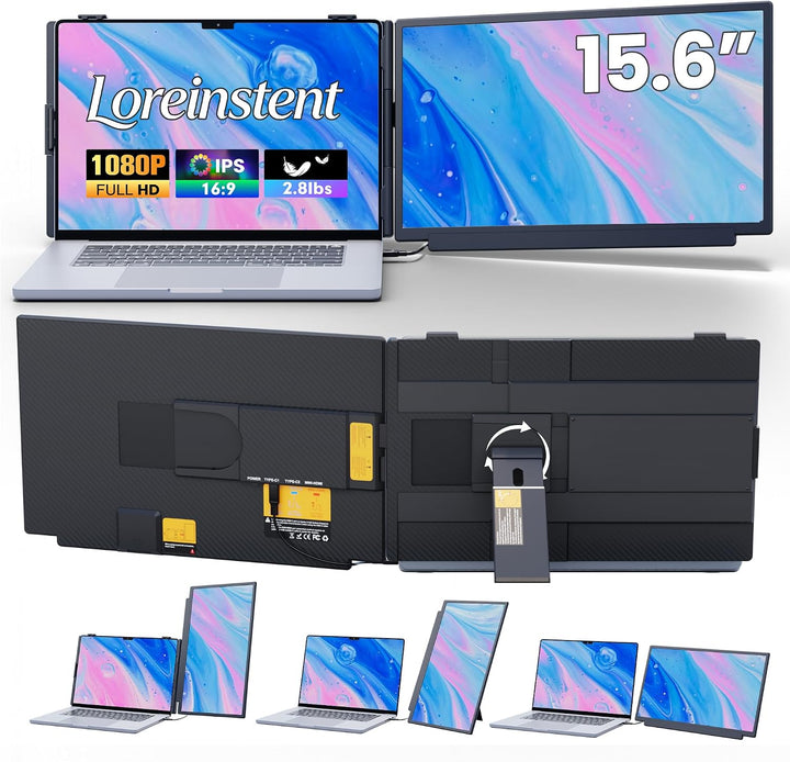 Loreinstent Extensor de pantalla para laptop de 15.6 pulgadas, moni...