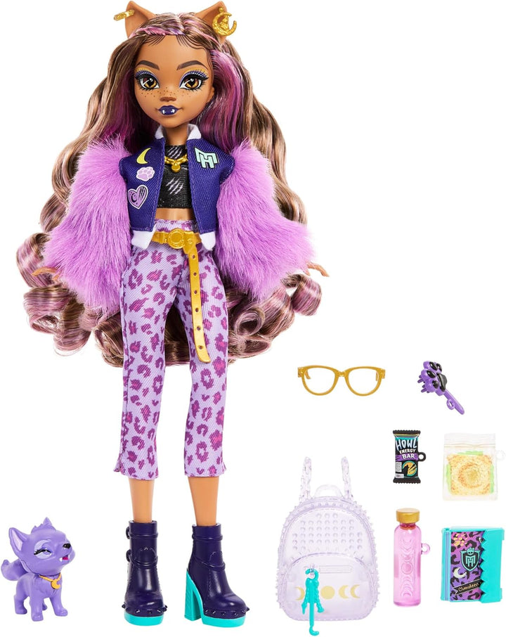 Muñeca de Clawdeen Wolf de Monster High con Perro Mascota Crescent...