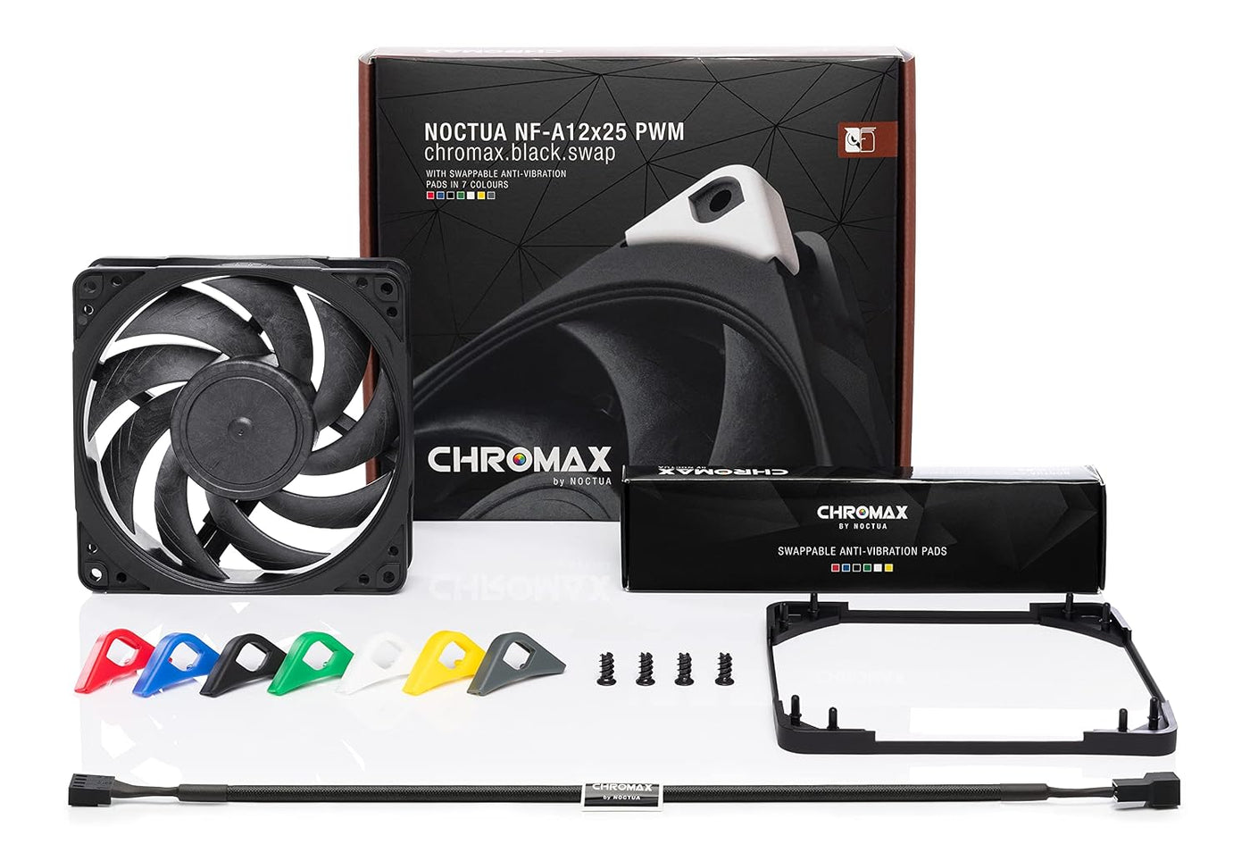Noctua NF-A12x25 PWM chromax.Black.swap, ventilador silencioso de a...