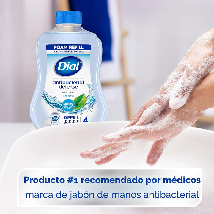 Dial Jabón de manos espumoso de defensa antibacterial + aloe, aroma...
