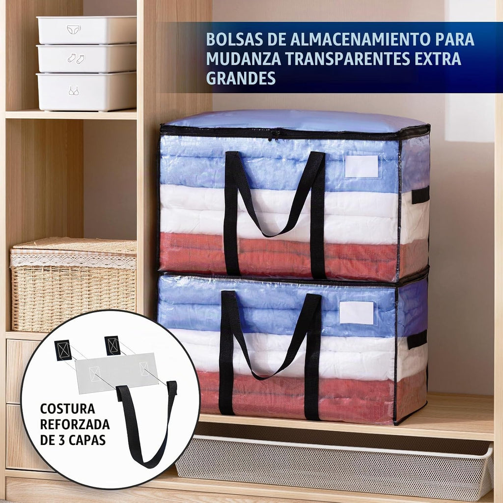 TAILI 4 Pack Clear Extra Large Moving Bags,Storage Bag con Visible Window