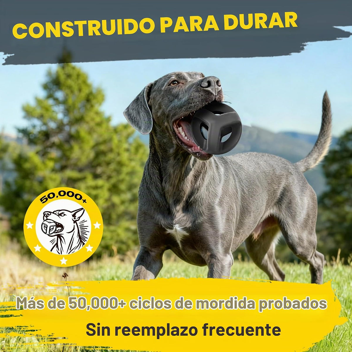 Fida Pelotas de goma natural para perros masticadores agresivos, juguetes duraderos para masticar perros grandes, juguetes interactivos de buscar y tira y afloja para razas medianas y grandes, no