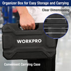 WORKPRO - Juego de 22 llaves combinadas de trinquete con caja de