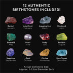 National Geographic Birthstone Dig Kit con 12 Genuine Gemstones para Kids