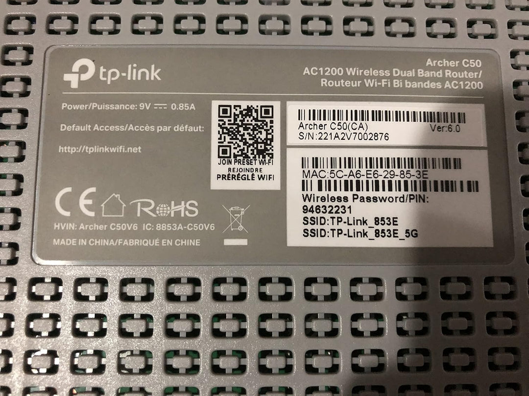 TP-Link Archer C50 IEEE 802.11ac Router inalámbrico Ethernet (renov...