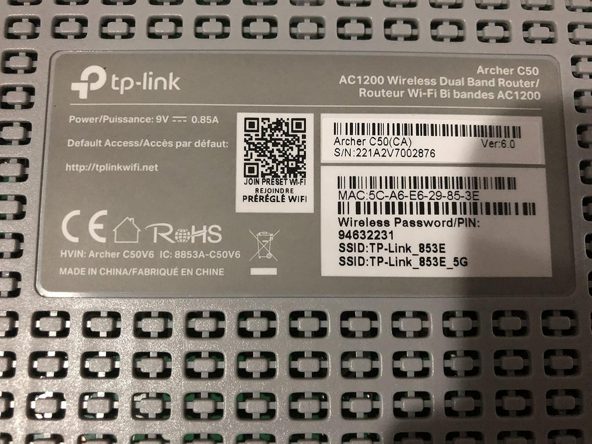 TP-Link Archer C50 IEEE 802.11ac Router inalámbrico Ethernet (renovado)