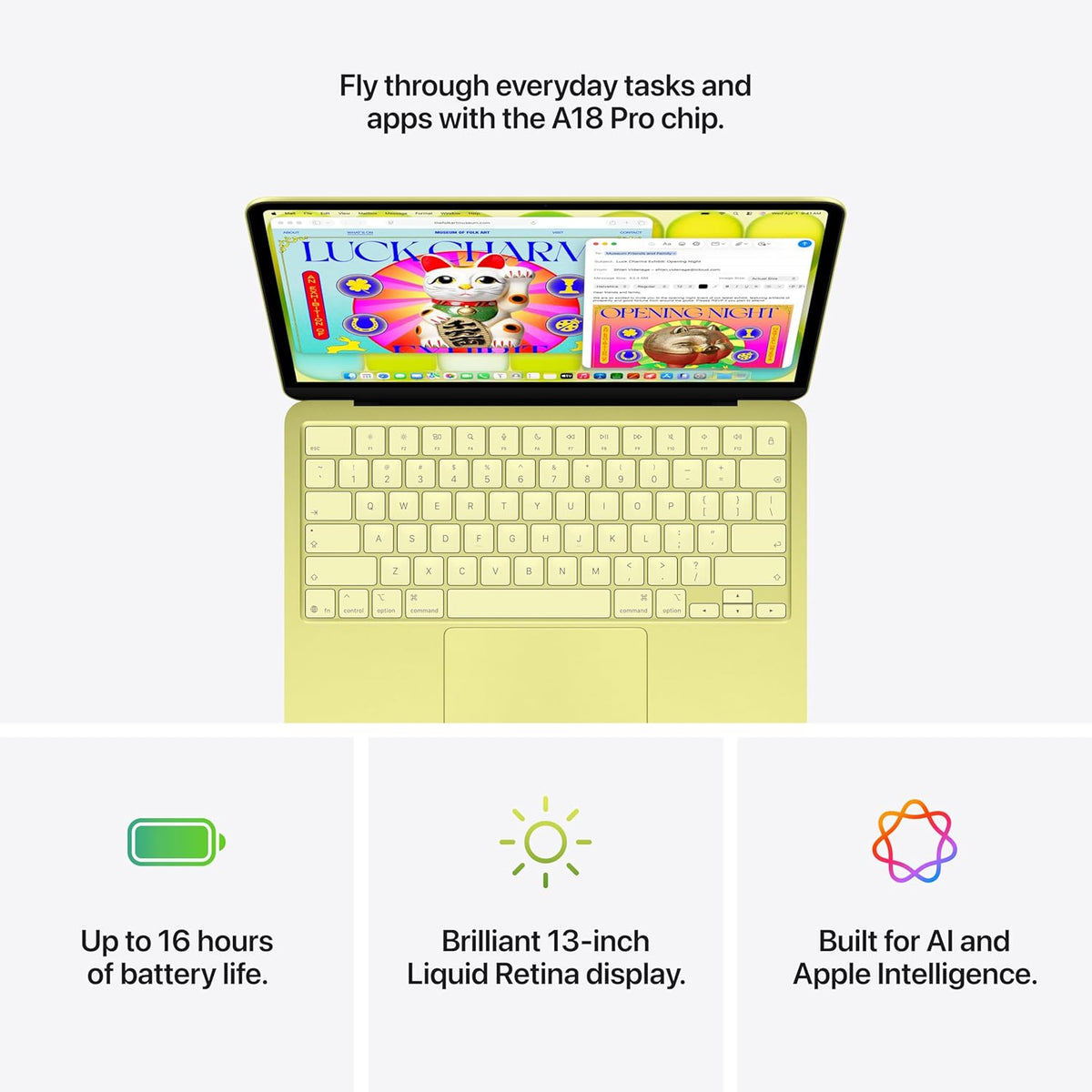 Apple Laptop MacBook Neo 2026 de 13 pulgadas con chip A18 Pro: dise...