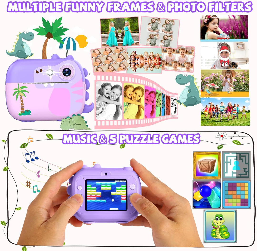 Cámara de impresión instantánea para niños, juguetes de cámara digi...