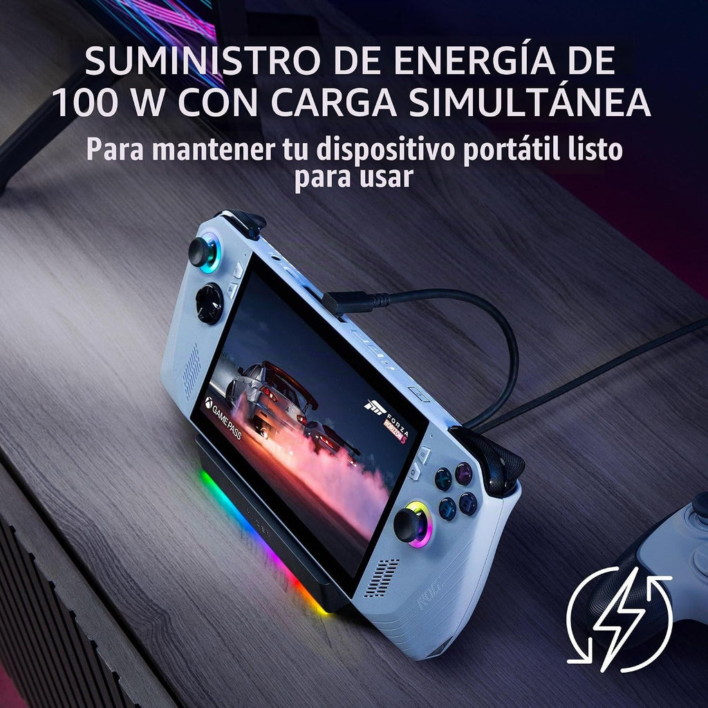Razer Dock de mano Chroma: concentrador de carga y conectividad para juegos móviles y tabletas - iPhone 16, Steam Deck, ROG Ally, Switch y más - USB C, USB A (3), HDMI, GbE - 100 W de potencia