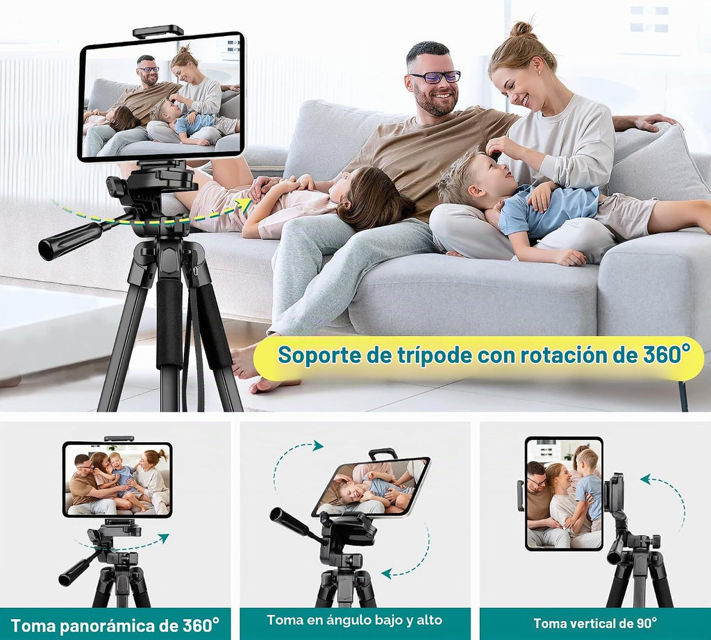 JOILCAN Trípode para Teléfono, Soporte de Trípode de Cámara de 67" para iPhone iPad, Trípodes de Viaje Profesionales de Aluminio con Control Remoto Inalámbrico y Bolsa de Transporte para Grabación de
