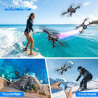 Drone 1080P con cámara para niños y adultos, dron plegable fácil de volar para principiantes, despegue con una tecla, giro de 360°, selfie por gestos, modo sin cabeza, 2 baterías
