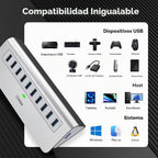 intpw, YH6, hub USB 3.2 de 10 puertos, alimentado