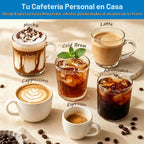XIXUBX Máquina de café expreso en frío con espumador de leche, gris