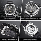 BENYAR Reloj Automático Mecánico de Esqueleto para Hombre de Vestir