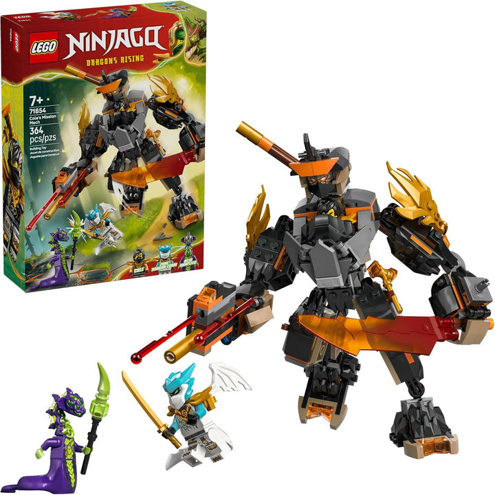 LEGO NINJAGO Cole's Mission Mech &amp; Dragon Zane - Juguete de...