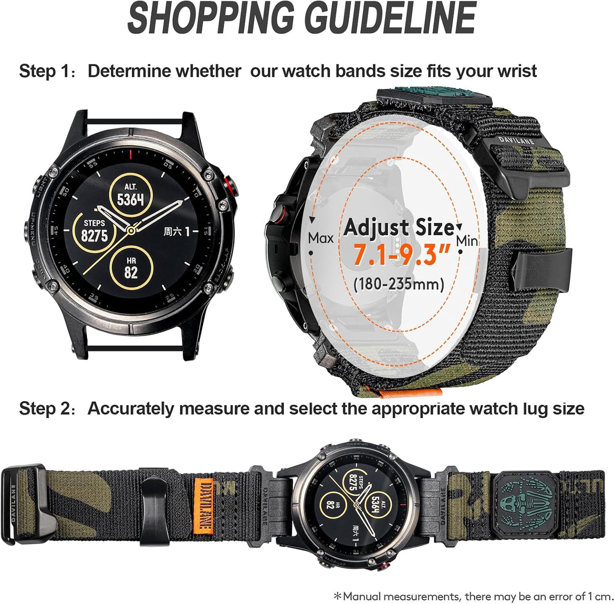 Correa de reloj compatible con Garmin Fenix 8 AMOLED 1.693 in/7S Pro/6S/6S