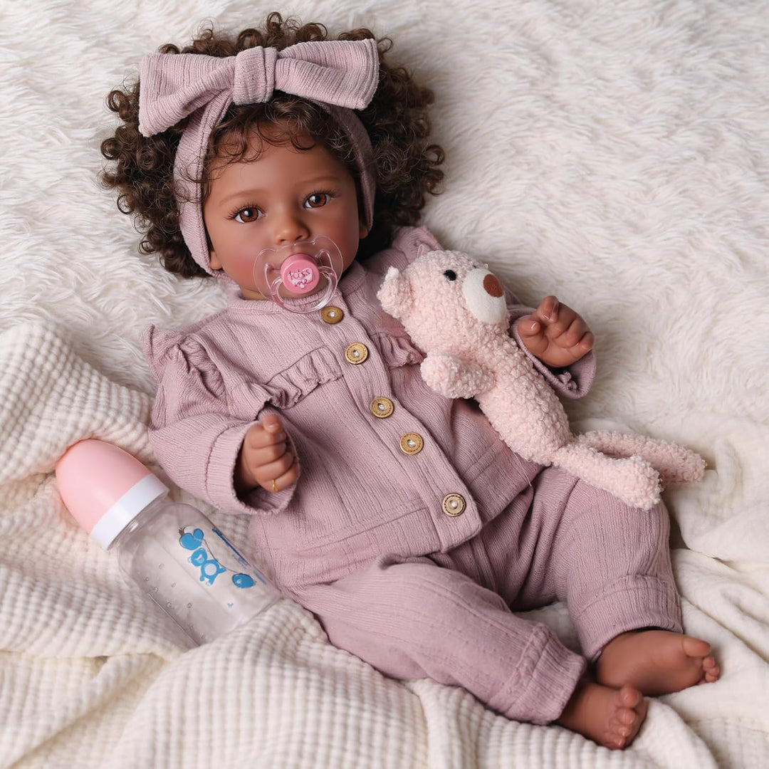 BABESIDE Muñecas de bebé Reborn Niña Negra Callie - Muñeca de bebé...