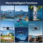 Wipkviey Dron con cámara para adultos, cuadricóptero RC FPV 1080P para principiantes – Juguetes para niños regalos con retención de altitud, selfie de gestos, vuelo Waypoint Fly, 3D Flip, 2 baterías