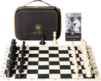 Juego de ajedrez para torneo A&A / Tablero de ajedrez plegable de silicona de 20'x20' / Piezas clásicas Staunton de plástico con peso cuádruple de 3.75'' de altura del rey / Bolsa de almacenamiento