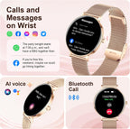 Relojes inteligentes para mujer, monitor HD AMOLED de 1.32 pulgadas para hacer y responder llamadas, monitor de frecuencia cardíaca 24/7/sueño/SpO2 para Android y iPhone, más de 130 modos