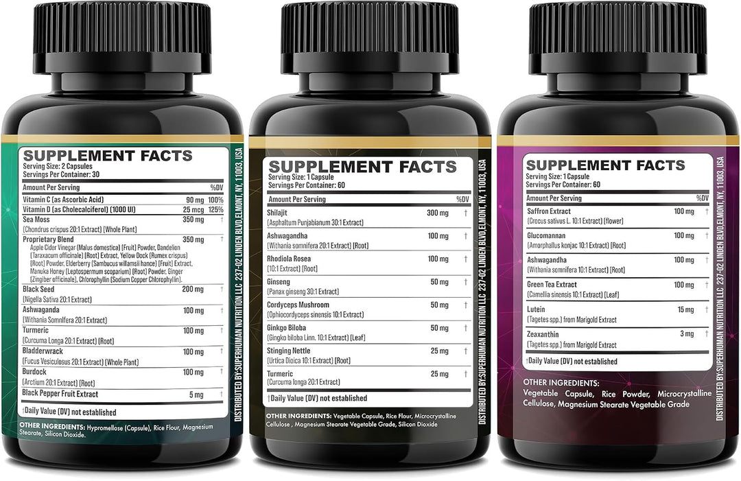 Parrox Vision Vitality Trio - Musgo marino, aceite de semilla negra...