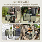 Petsfit Transportador de gatos mediano doble expandible para gatos y perros pequeños