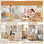COSYLAND Taburete para niños pequeños, baño, cocina, taburete de 2 pasos