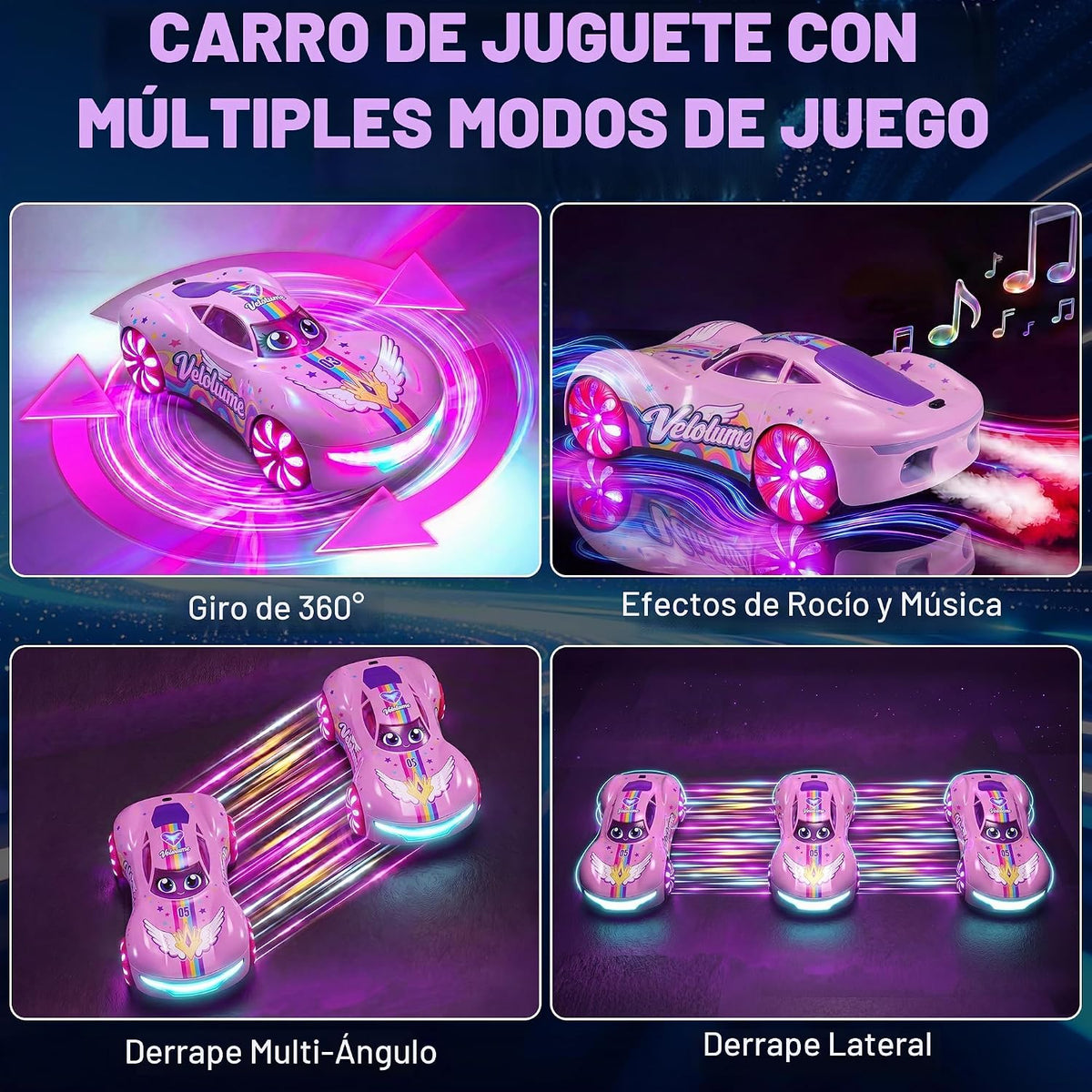 Coche de acrobacias RC con detección de gestos, 2.4 GHz 4WD coche de